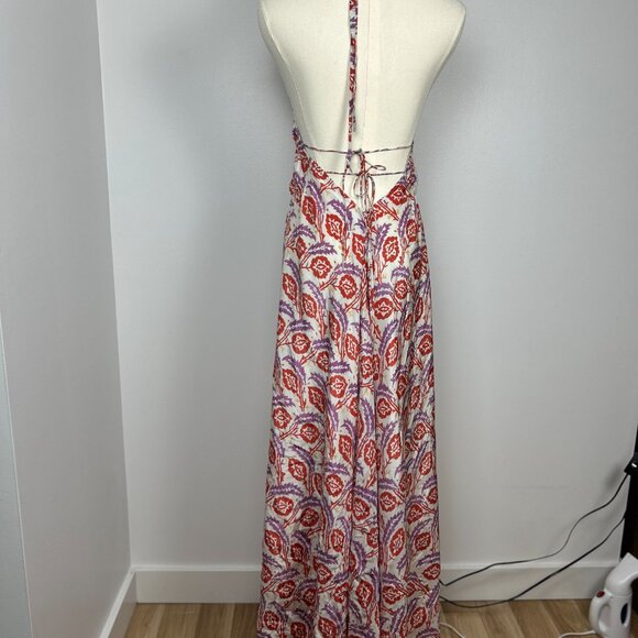 Isabel Marant printed silk crepe de chine halterneck midi dress size FR 34 - Picture 2 of 6